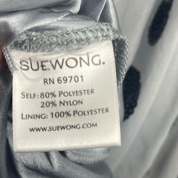 Sue Wong Nocturne Sequined Dress w/ Scoop Neck & Lace Top Size 2 - Picture 9 of 15